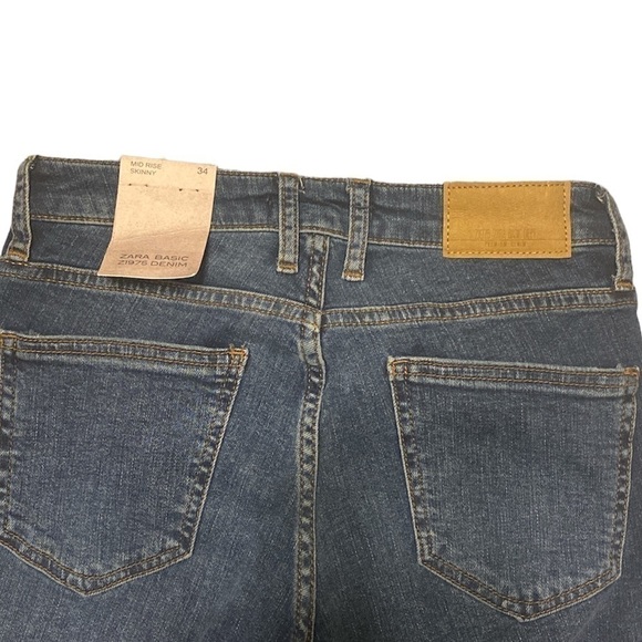 𝅺NWT Zara Z1975 Premium Denim Mid Rise Skinny Jeans Size 2 SOLD OUT ONLINE - Picture 5 of 7